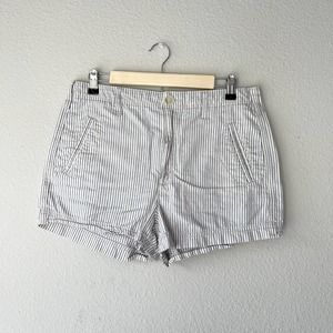 American Eagle Outfitters Hi Rise Blue Striped Cotton Shorts Size 10
